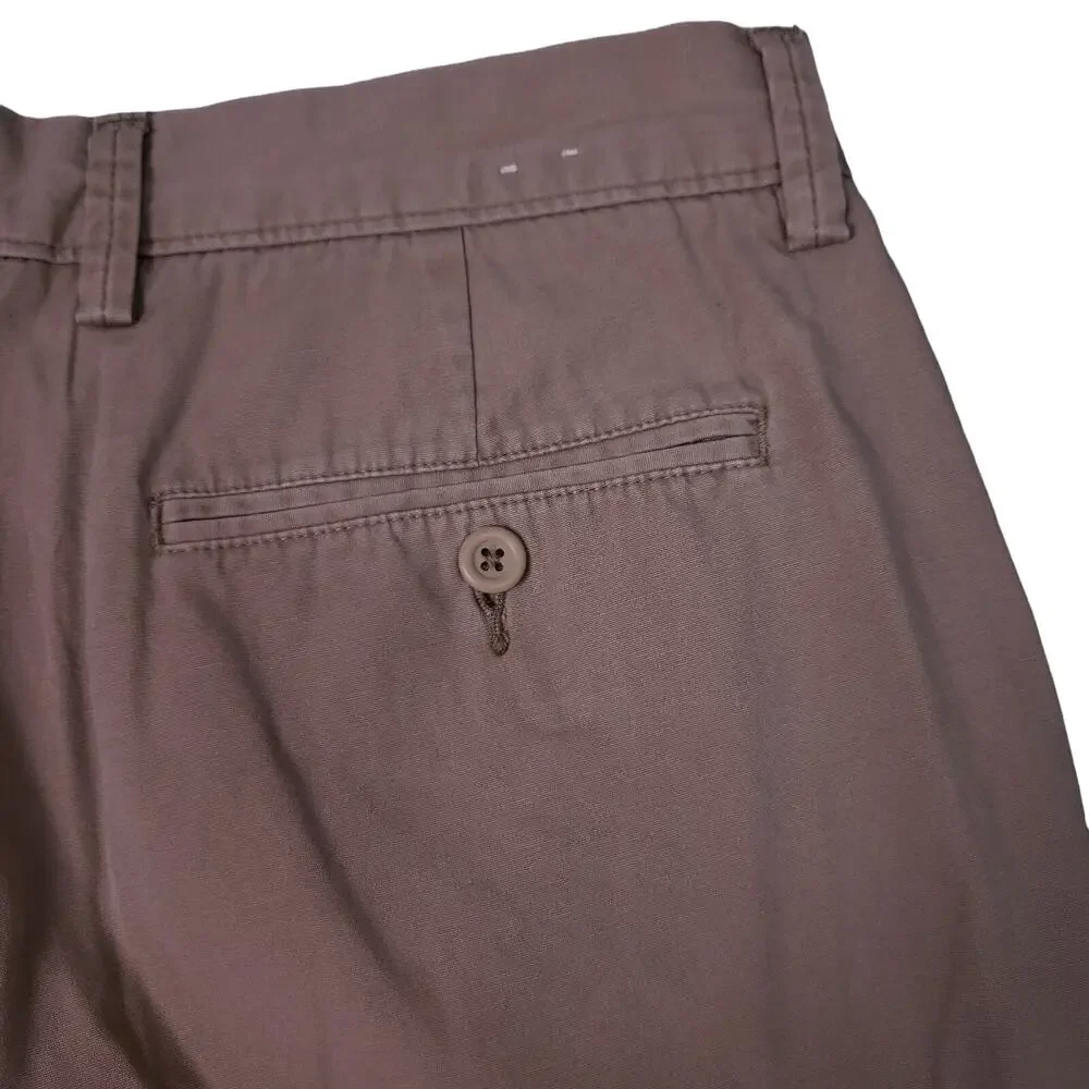 Vintage J. Crew Men's Chino Shorts Sz 33 Flat Front Khaki Beige Preppy Casual